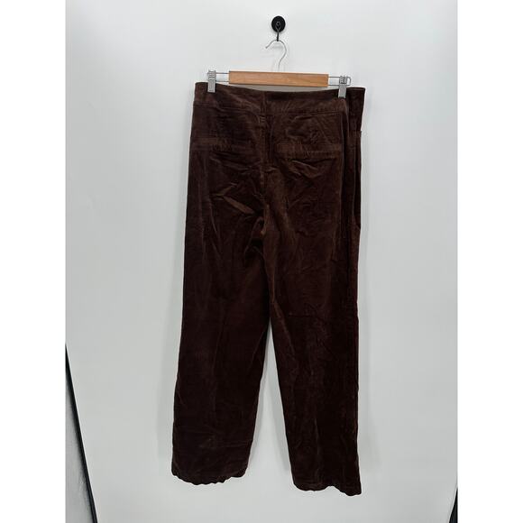 DG2 Brown Faux Suede Wide Leg Pants Size 12 NWT Pull On High Waisted Stretch - Picture 2 of 7